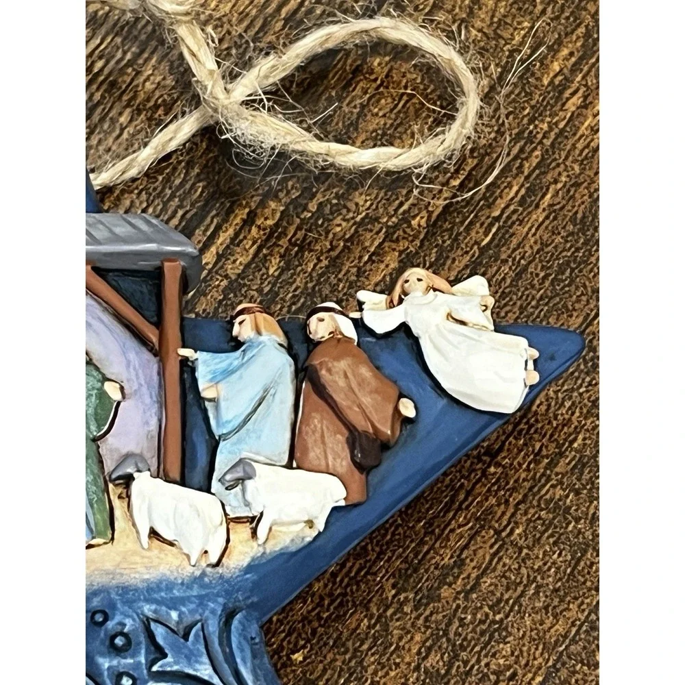 Jim Shore Nativity Star Ornament Holy Family Rustic Farmhouse Folk Art Christmas